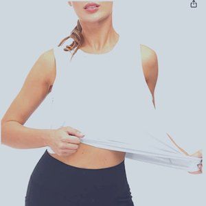 Loovoo Women‘s Workout Crop Tank Top - Yoga Athletic -Small